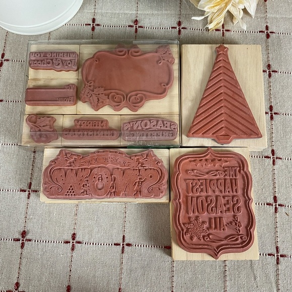 Christmas Themed Rubber Crafting Stamps Inkadinkado Hero Arts + more New - Picture 4 of 4